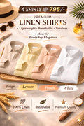 Combo Set 4 Linen Shirts Combo Pack (4 Shirts)